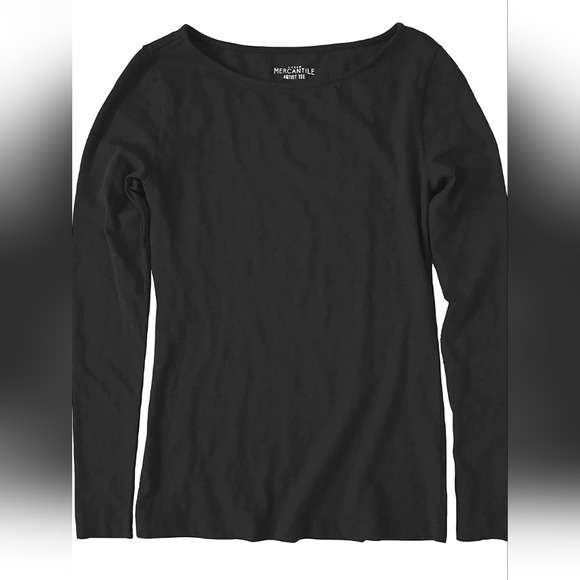 J. Crew Tops Jcrew Mercantile Womens Longsleeve Artist Tee Black